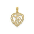 thumbnail image 4 of 14k Yellow Gold Heart Pendant with Filigree Script T, Personalized Initial Charm Necklace for Women, Monogram Alphabet Jewelry, Dainty Gold Accessory, 4 of 6