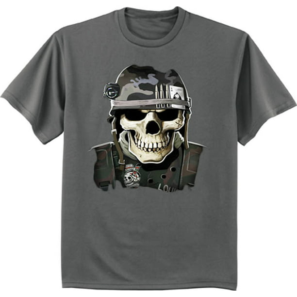 Decked Out Duds - Army skull decal t-shirt graphic tee for men ...
