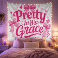 thumbnail image 2 of Pretty His Grace with Layered Prominent Words Flowing, Mystical Fantasy for Space Lovers, Galaxy Room Decor, Valentine'S Day Gift, Tapestry Wall Hanging for Bedroom and Dorm, 2 of 7