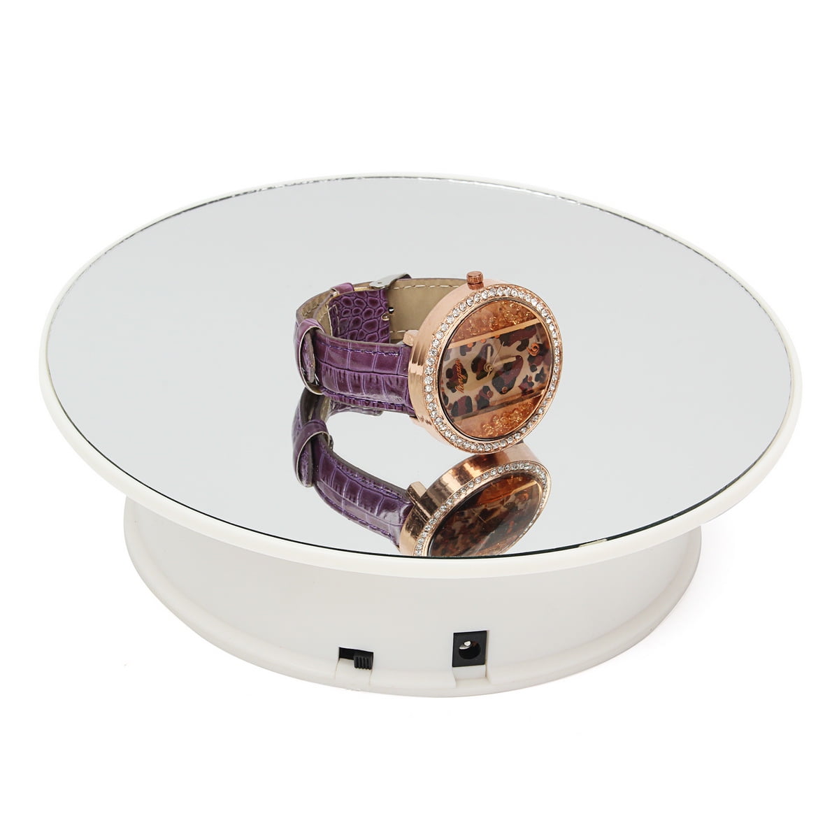 Battery Powered Jewelry MIRROR EFFECT Rotating Rotary Display Stand