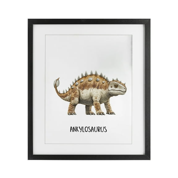 Stupell Industries Meet The Ankylosaurus Black Framed Print Under Glass, design by Christine Simpson Art