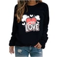thumbnail image 2 of Meichang T-Shirts de la Saint-Valentin pour Femmes Imprimé Cœur Manches Longues Col Rond Décontracté Coupe Ample Cadeaux de la Saint-Valentin pour Femmes, 2 of 3