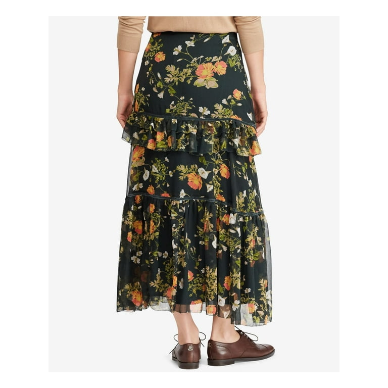 Ralph Lauren Womens Laucar Peasant Skirt Green 6