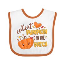 Inktastic Cutest Pumpkin in the Patch with Orange Heart Boys or Girls Baby Bib