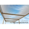 thumbnail image 4 of PURPLE LEAF Louvered Pergola 11' x 28' Outdoor Wood Texture Aluminum Pergola with 24 Bright LED String Lights, Adjustable Roof & Waterproof Hardtop Gazebo for Patio, Deck & Backyard Garden, 4 of 9