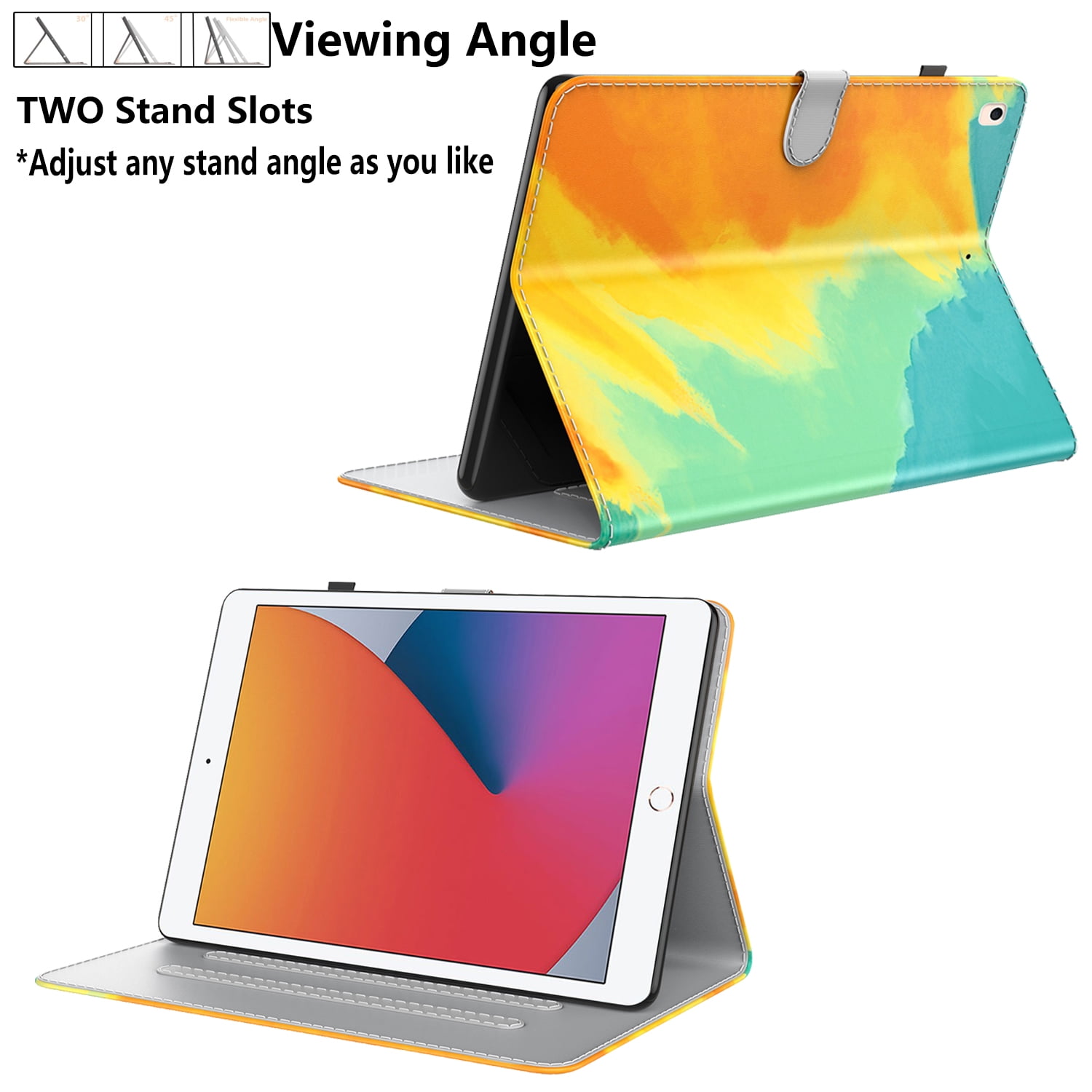 K-Lion Folio Flip Case for Apple iPad (10th generation) 10.9-Inch 2022, Auto Wake Sleep Card Slots Smart Case Slim Gradient Stand Flexible TPU Back Cover with Pencil Holder for iPad 10th Gen,Yellow