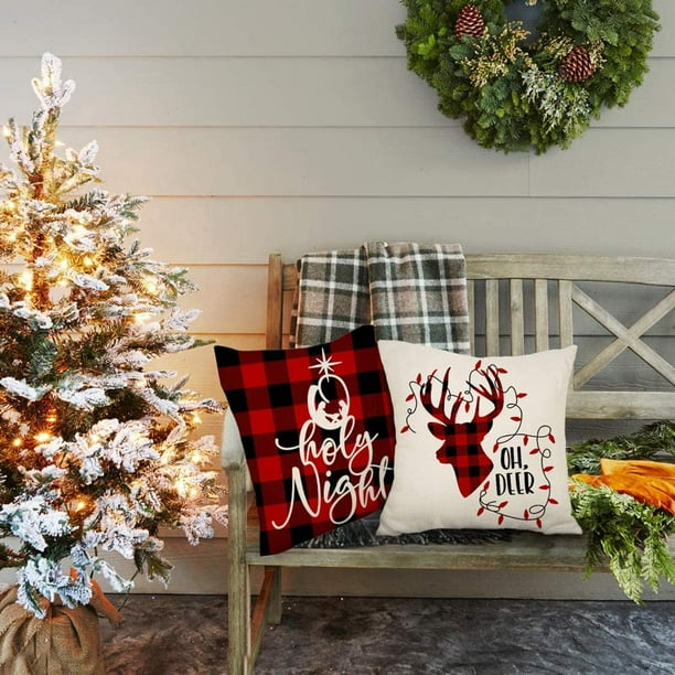 Oh deer top christmas pillow