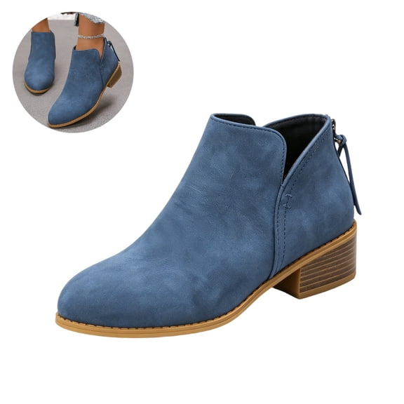 Willtoo Women's V Cut Fashion Back Zipper Ankle Booties