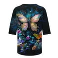 thumbnail image 5 of Sakmal Womens Tops Under $5 Elbow-Length Crew Neck Graphic T-Shirts Ladies Shirts and Tops, 5 of 5