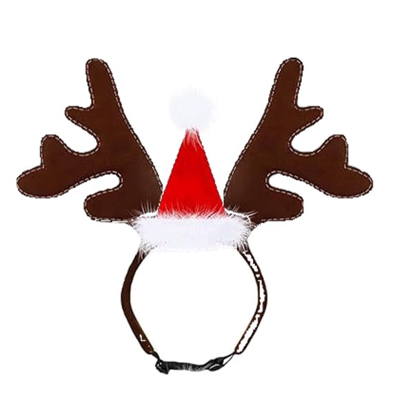 FLORNIX Christmas Pet Hat,Christmas Deer Antler Pet Christmas Hat for Celebrations,Cute and Eye-Catching Xmas Dog Santa Hat,Style1