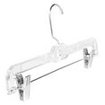 thumbnail image 2 of Clear Skirt Hangers (12 Pack) - Heavy Duty Crystal Hangers for Pants & Skirts - 14 Inch Closet Organizers with Clips - Non Slip Clothes Hangers, 2 of 2
