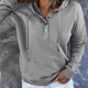 thumbnail image 2 of Sudadera con capucha con cordón para mujer Color sólido Algodón Estilo casual Manga larga Traje diario Hugtrwg Para estrenar, 2 of 7