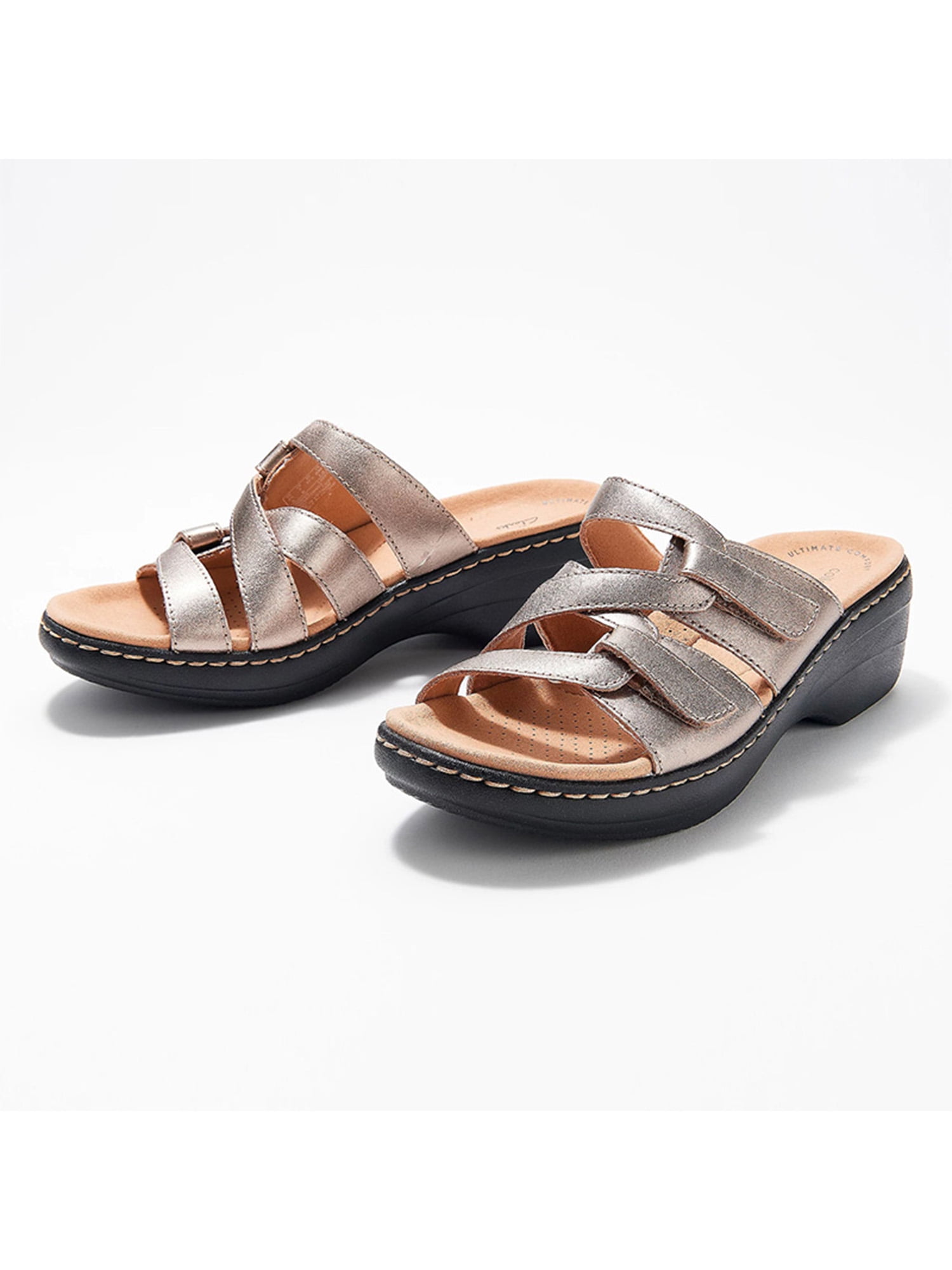 New Women Comfort Wedge Sandals Dual Adjustable Strap Slipper 3 Colors Size 5-10 