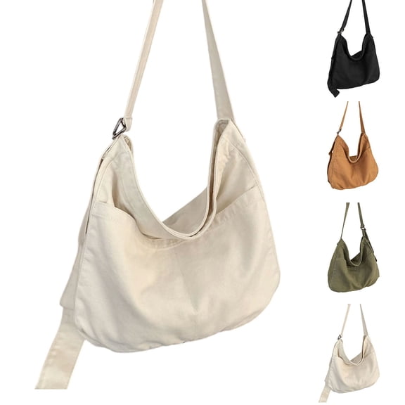 Cute Messenger Bag for School Vintage Black Canvas Crossbody for Women Shoulder Laptop Bag