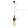 thumbnail image 6 of KAYYELAMP 0.49Feet Corded Track Lighting E26 Walnut Base H-Type Track Pendant Light Retro Design for Kitchen Loft Dining Room Store Set Two(No Bulb, Track), 6 of 7