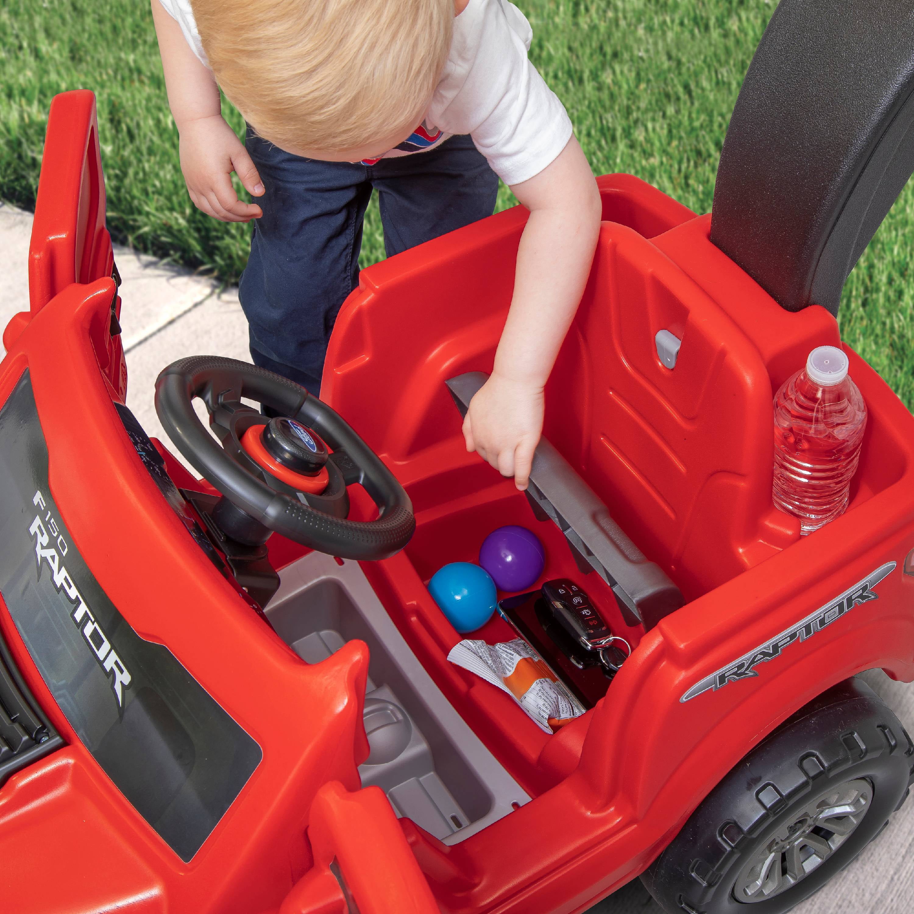 Step2 2-in-1 Red ford F-150 SVT Raptor Push Car, Ride-On Toy for Toddlers