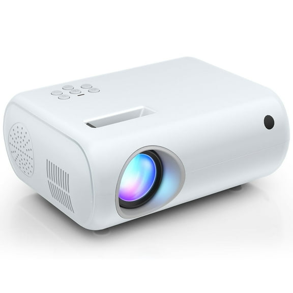 Mini Projector, Portable Projector Portable Outdoor Projection for iOS/Android/PS5 White