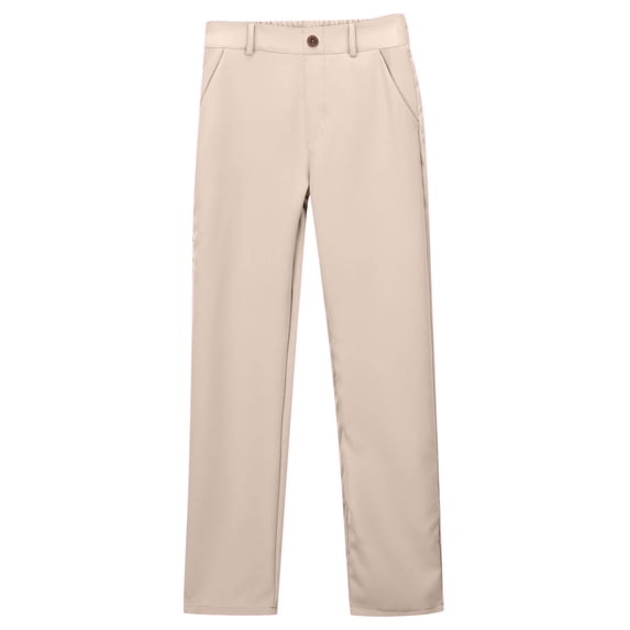 Girls Boys School Uniform Pants 2025 Fashion Straight Leg Stretchy Elastic Waist Dress Pants with Pockets