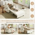 thumbnail image 5 of Muumblus 3-in-1 Convertible Chair Bed, 80" Extra Long Sleeper Lounge Chair with USB & Storage, Pull Out Sofa Bed for Living Room, Apt., Beige Chenille, 5 of 9