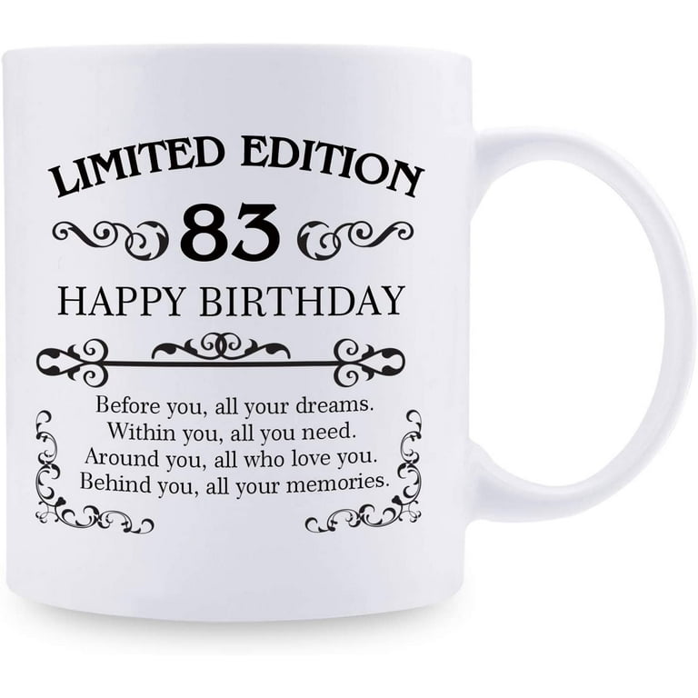 83rd Birthday Gifts for Women Men 11 oz Coffee Mug 83 Year Old Present Ideas for Mom Dad Wife Husband Son Daughter Friend Colleague