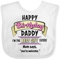 thumbnail image 3 of Inktastic Happy Birthday, Daddy Best Ever in Pink Boys or Girls Baby Bib, 3 of 4