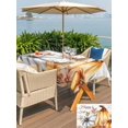 thumbnail image 4 of Outdoor Tablecloth with Umbrella Hole and Zipper, Fall Pumpkin Rectangle Table Cloth 60x102 Inch Waterproof Tablecloth, Thanksgiving Flower Leaf Farmhouse Wood Grain Picnic Table Cover for Patio, 4 of 7