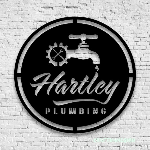 Craftnamesign Custom Plumbing Metal Wall Art LED Light, Plumber Name Sign, Plumbing Sign