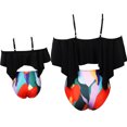 thumbnail image 5 of ITFABS Female Solid Color Off Shoulder Bikini Top+ Floral Print Bikini Panties, 5 of 5