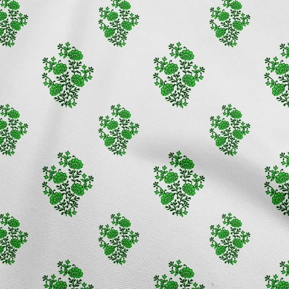 oneOone Polyester Spandex Green Fabric Block Craft Projects Decor Fabric Printed By The Yard 56 Inch Wide-LD