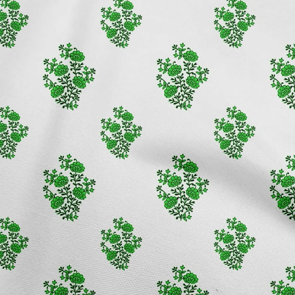 oneOone Polyester Spandex Green Fabric Block Craft Projects Decor Fabric Printed By The Yard 56 Inch Wide-LD