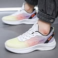 thumbnail image 5 of Heather Black Flyknit Lace-Up Curved White Platform Running Sneakers, 5 of 5