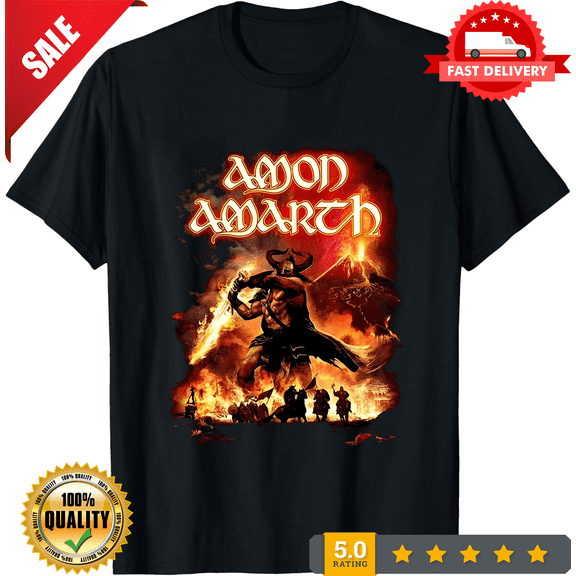 Amon Amarth Surtur Rising Black Cotton Unisex S-234XL T-Shirt, ULTRA LIMITED-TH70444