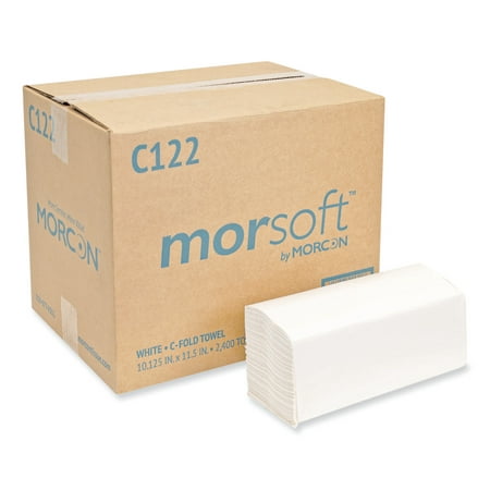 Morcon Tissue Morsoft C-Fold Paper Towels, 11 x 10.13, White, 200 Towels/Pack, 12 Packs/Carton, 2,400 Towels/Carton -MORC122