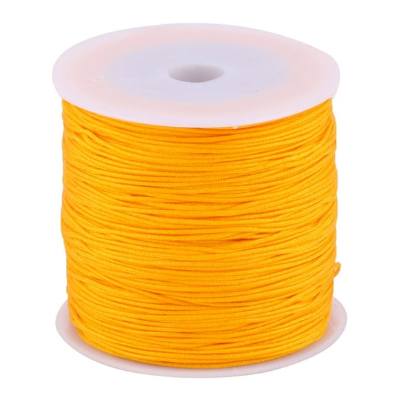 Nylon Chinese Knot DIY Handcraft Braided Cord String Yellow 0.8mm Dia 110 Yards