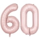 thumbnail image 1 of Globo LVMOQIQIU, 40 cm, color rosa, número 60, papel de aluminio para decoración de fiestas, 1 of 7