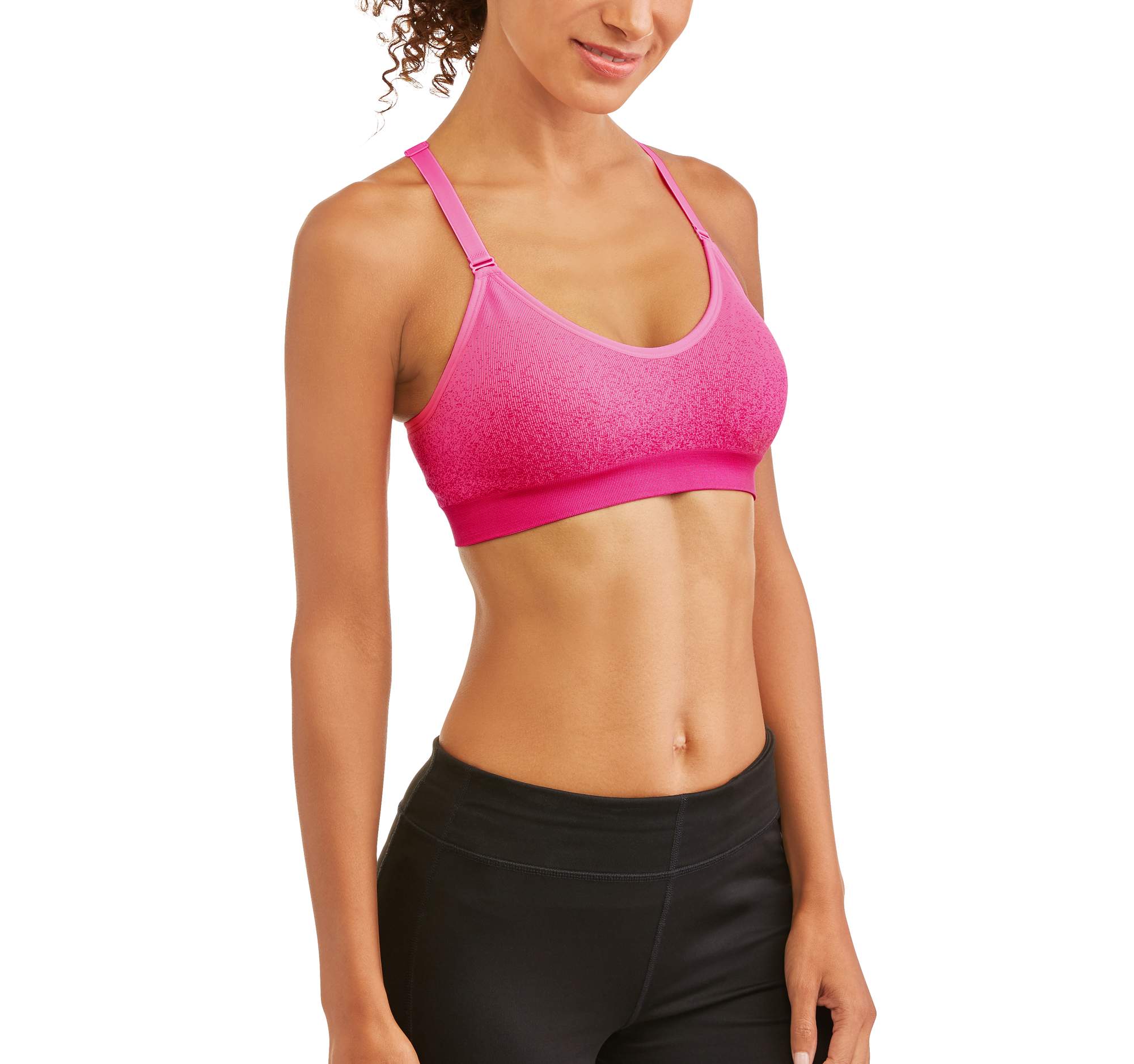 Danskin Womens Sports Bra Wirefree Adjustable Straps Pink Lot Of 2 Size Small