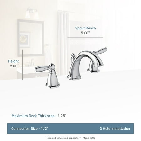 Moen T6620 Chrome two-handle bathroom faucet