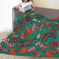 thumbnail image 6 of Salouo red and green bow tie Print Bed Blankets, Flannel Blanket Comfortable Air Conditioning Blanket Lightweight Blanket for Sofa Bed Travel & Couch-, 6 of 7
