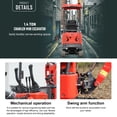 thumbnail image 5 of HUAYEE 1.4 Ton Mini Excavator with 31.5in Straight Edge Bucket, Auger, Ripper, Landscape Rake, HY14C Small Digger with 13.5 HP Engine, Side Swing, Hydraulic Thumb, In-stock in the US, 5 of 19