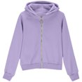 thumbnail image 4 of idosla Hoodies for Teen Girls Zip Up Long Sleeve Cute Sweatshirts Thumb Hole Fashion Fall Preppy Pullover Jacket With Pockets (Purple, 5-6 Years), 4 of 4