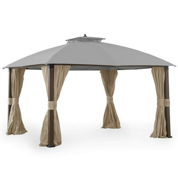 Garden Winds Replacement Canopy Top Cover for Broyhill Eagle Brooke Gazebo - Riplock 350 - Slate Gray