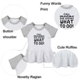 thumbnail image 2 of Pack of 2, Call Grandma She Knows What to Do & Please Pass Me to Grandma Funny Dresses For Baby, Newborn Babies Skirts, Infant Princess Dress, Toddler Frocks (Gray Raglan Dresses, 6-12 Months), 2 of 5