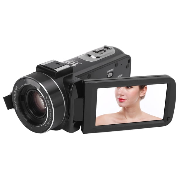 Videocámara Con Cámara De Vídeo, Videocámara Giratoria Con Pantalla 4K Y Enfoque Automático De 180 Para Viajes