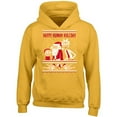 thumbnail image 2 of Unisex Christmas Happy Human Holiday Printed Design Hoodie Long Sleeve Sweatshirt Soft and Comfy Hoodie, Lightweight Hoodie Gold Sweater Large, 2 of 3