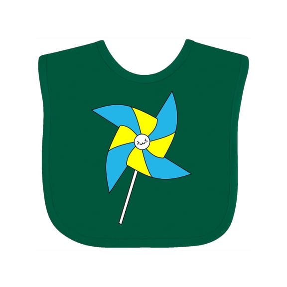 Inktastic Yellow and Blue Pinwheel Boys or Girls Baby Bib