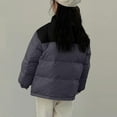 thumbnail image 4 of Kids Girl Boy Long Sleeve Color Block Puffer Jackets Coat for Child Collared Neck Casual Kawaii Warm Thick Basic Winter Fall Coats 2026, 4 of 6