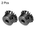 thumbnail image 3 of Uxcell 2pcs Bevel Gear Tapered Bevel Pinion Gear 0.8 Module for Hardware Mechanical Rotation (45# Steel, 15T, 3mm Hole), 3 of 6