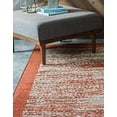 thumbnail image 4 of Unique Loom Modern Collection Carved Border Transitional Indoor and Outdoor Flatweave Area Rug, 9 x 12 Feet, Terracotta/Beige, 4 of 5