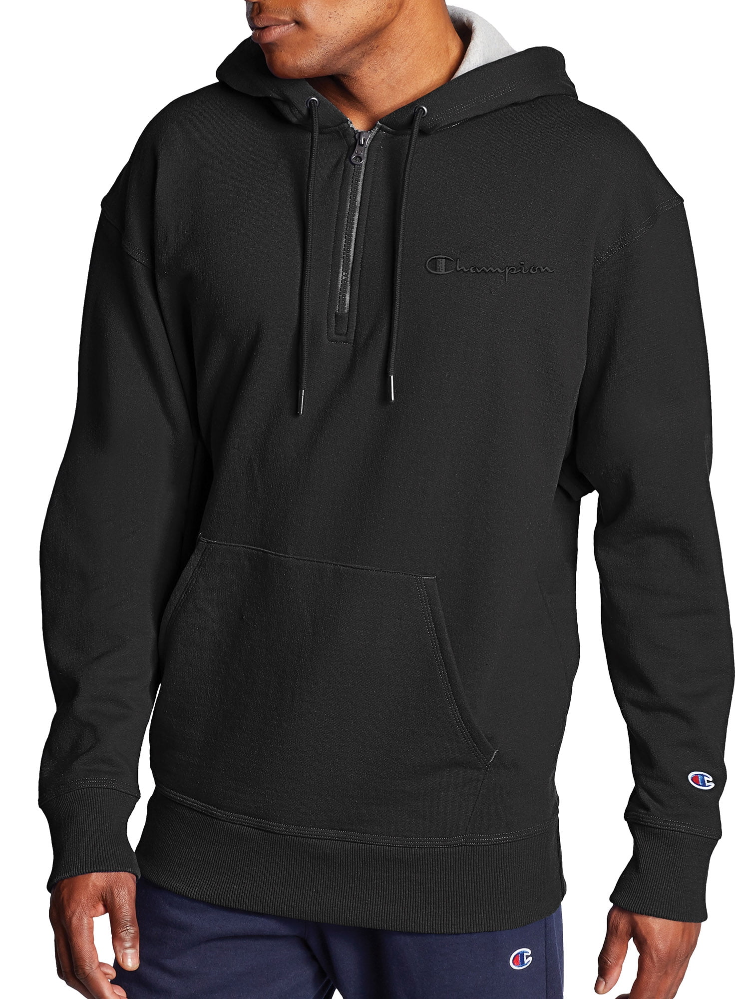 men's black champion hoodie free shipping
