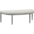 thumbnail image 4 of Bedroom Bench "Coastal Button Tufted Light Beige Upholstered Bench with Weathered Gray Legs ",Bedroom Stool, 4 of 6